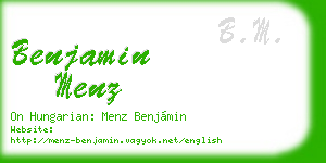 benjamin menz business card
